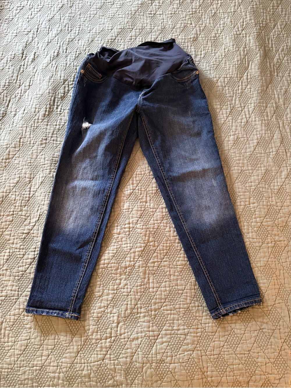 Old Navy Dark Blue Maternity Cropped Jeans
